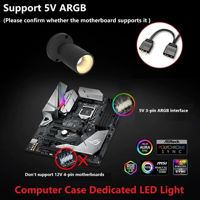 QITU 1W 3W ARGB 5V 3Pin Header - Pc Gaming Compact 评论和价格
