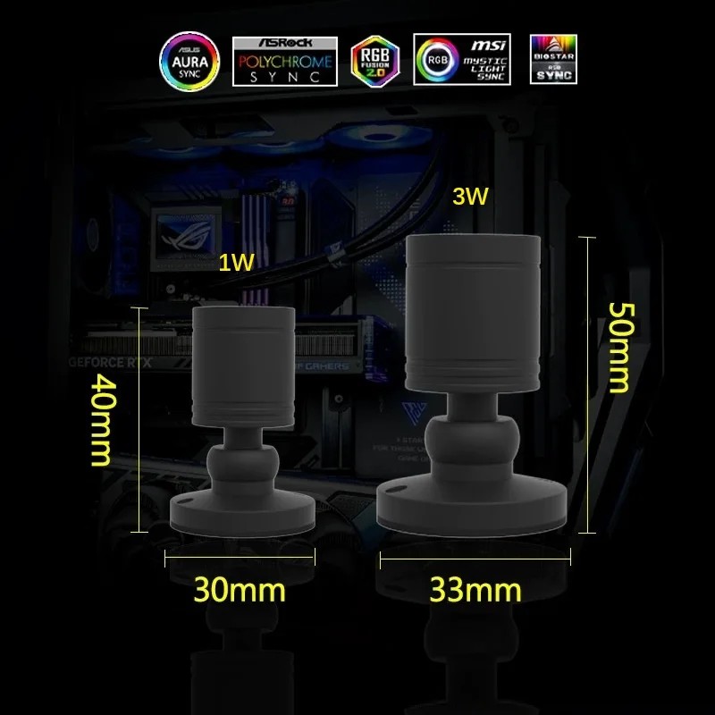QITU 1W 3W ARGB 5V 3Pin Header - Pc Gaming Compact 评论和价格
