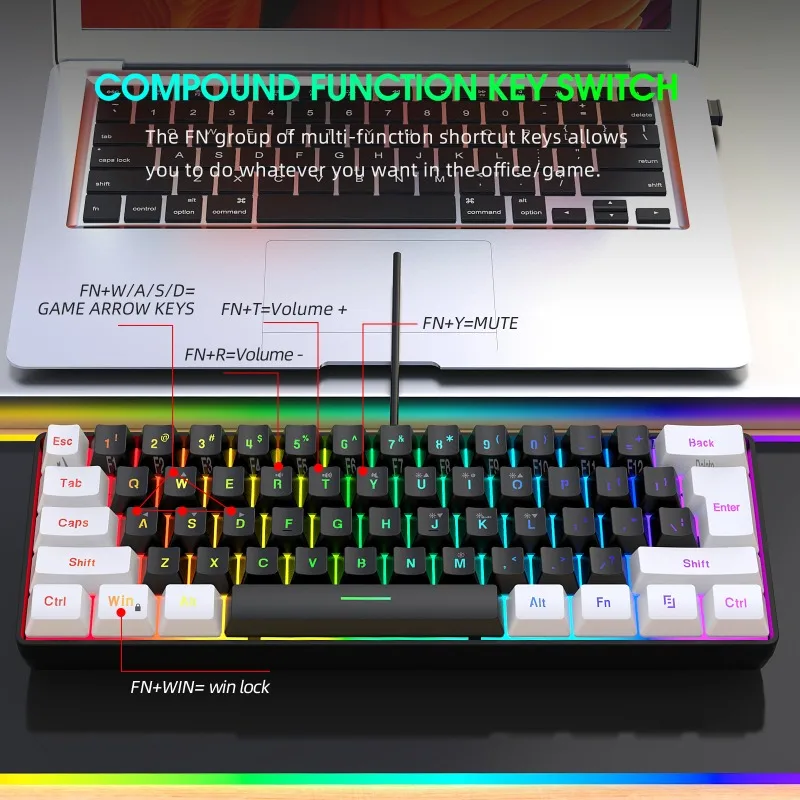 Keyboard and Mouse 60% Compute - Pc Gaming Kit 评论和价格