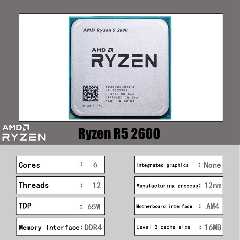 AMD Ryzen 5 2600 R5 2600 3.4GH - Pc Gaming Cpu 评论和价格
