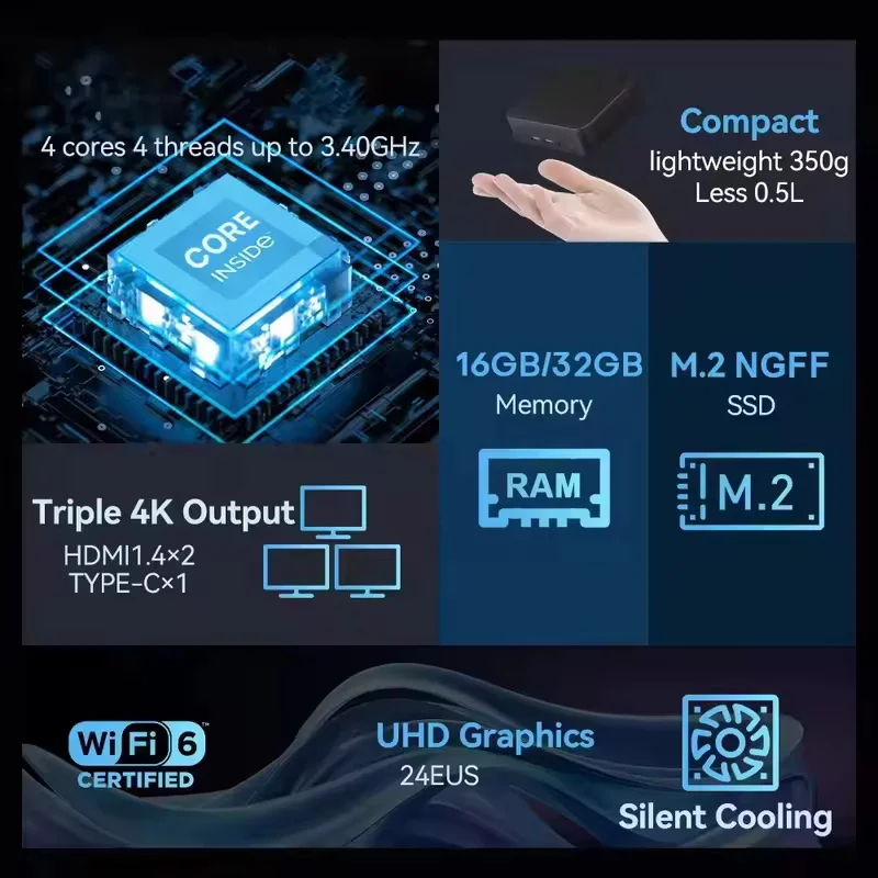 NEW Mini PC Windows 11 Intel N - Pc Gaming Compact 评论和价格