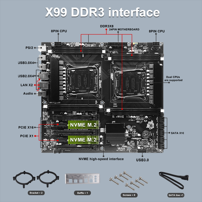 X99 Dual-socket Cpu Motherboar - Pc Gaming Second 评论和价格